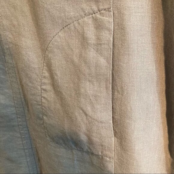 RIANI Sz 12 100% Linen Knee Length Unlined Pockets Zipper Closure Dress - Picture 2 of 9